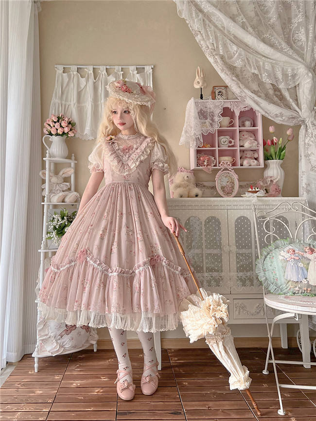 Rose Print Classic Lolita One Piece