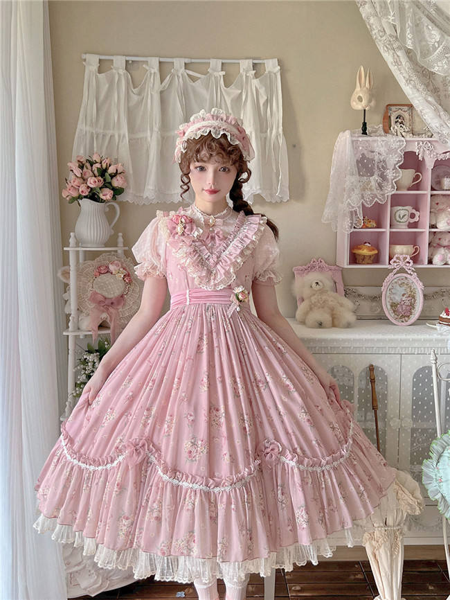 Rose Print Classic Lolita One Piece