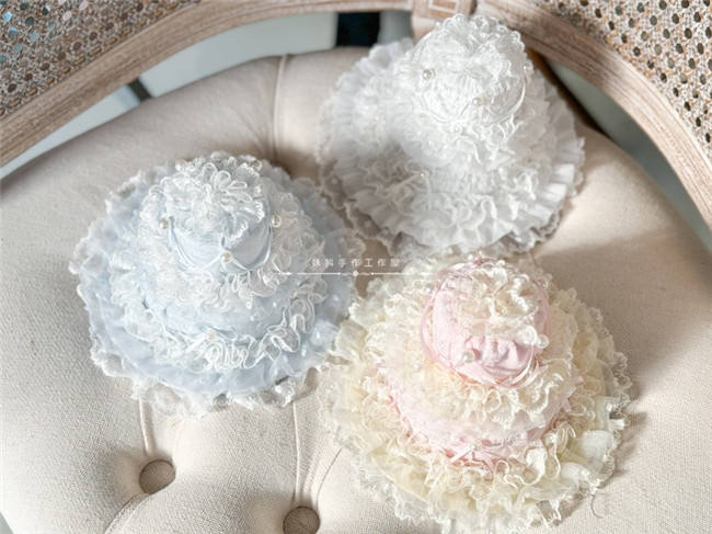 Handmade Lace Cake Hat 2 Wear Ways