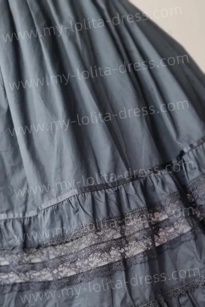 Retro Ruffled Lacework Lolita Black Skirt
