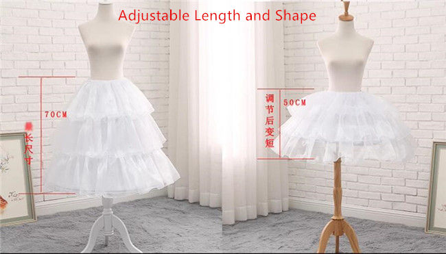 50-70cm Diamond Tulle Fishbone Lolita Petticoat Adjustable Length and Shape