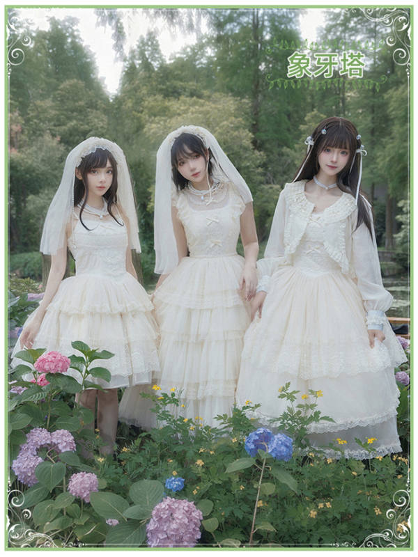 Withpuji Ivory Tower Classic Lolita Dress and Accessories