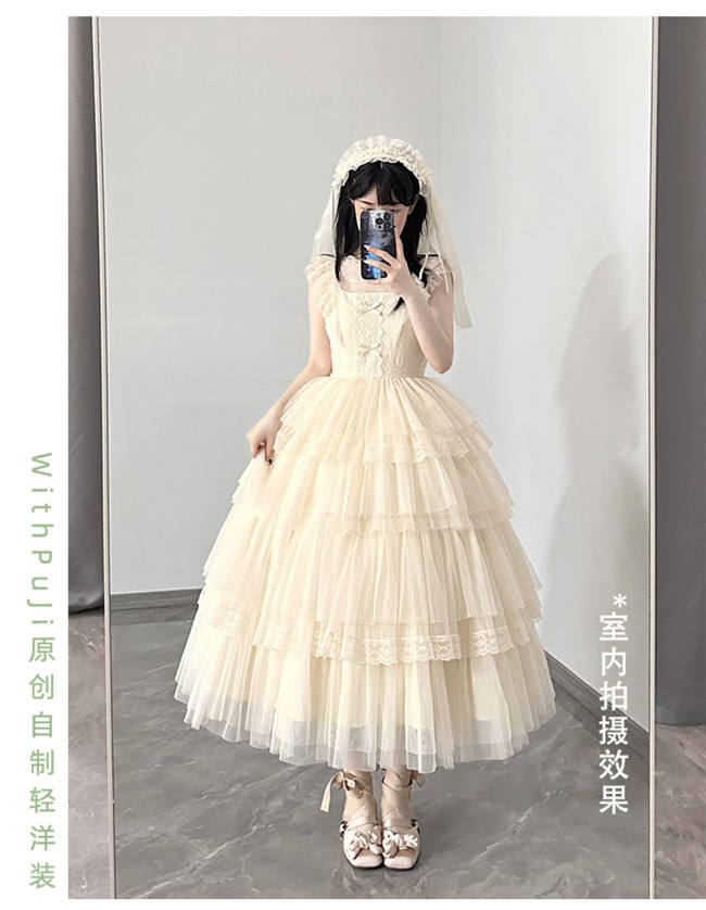 Withpuji Ivory Tower Classic Lolita Dress and Accessories