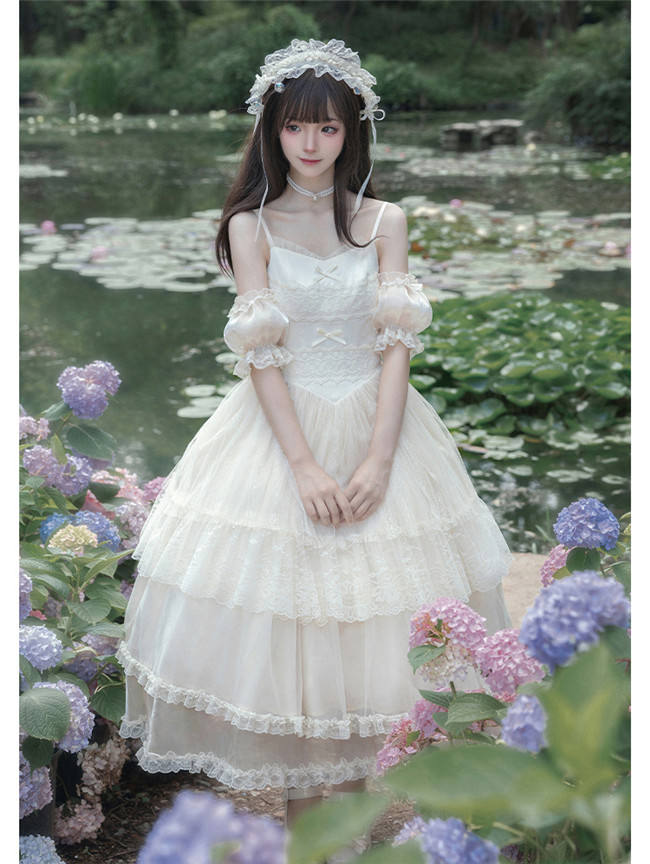 Withpuji Ivory Tower Classic Lolita Dress and Accessories