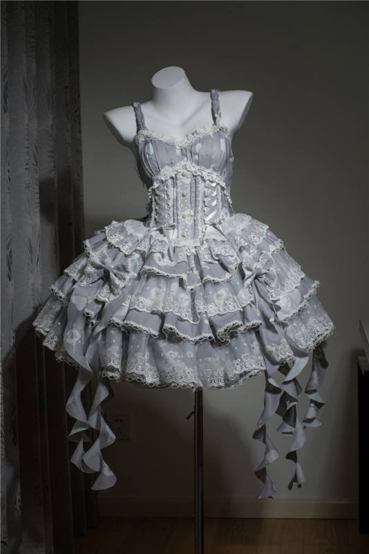 Smoothy Clouds Whale Prints Lolita Jumper Dress Set