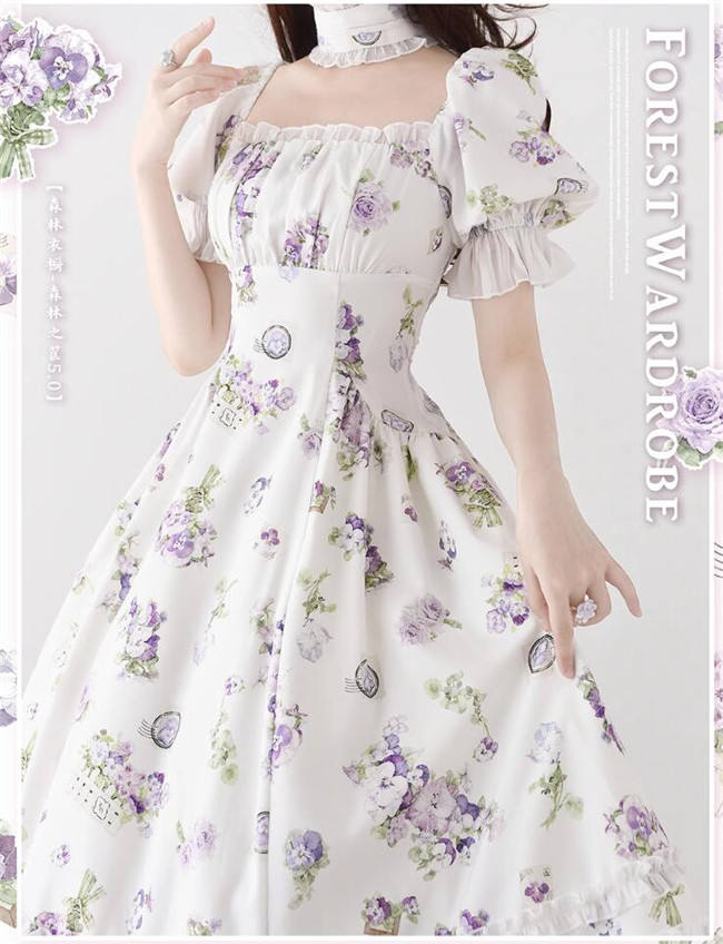 Forest Wardrobe Forest Basket Classic Lolita Dress