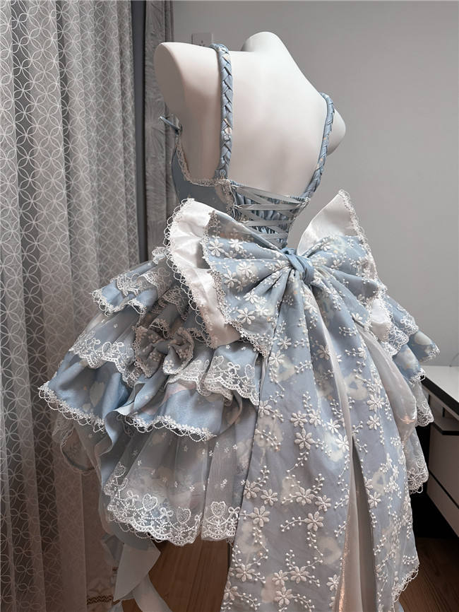 Smoothy Clouds Whale Prints Lolita Jumper Dress Set