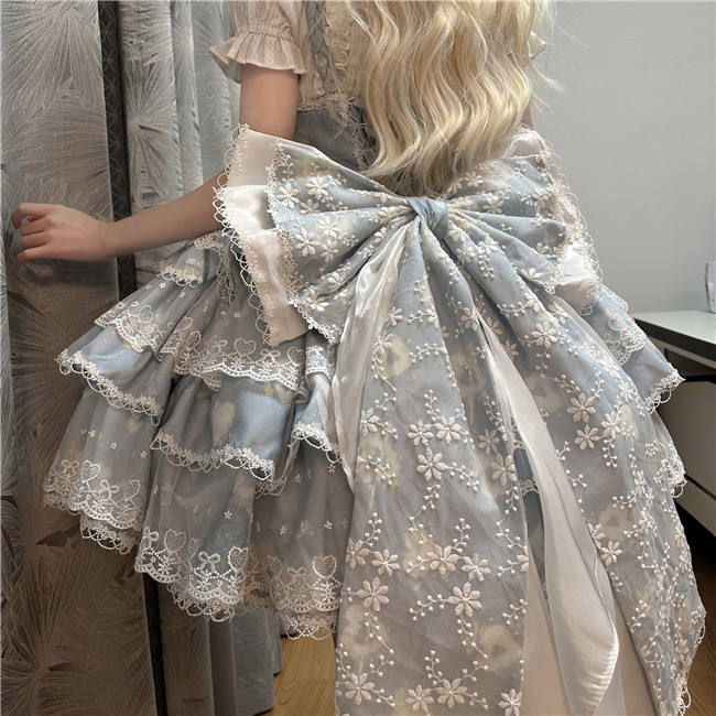 Smoothy Clouds Whale Prints Lolita Jumper Dress Set