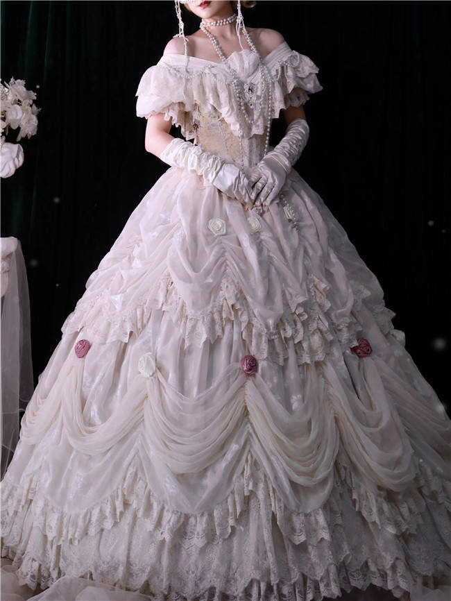 Forest Magic Tea Party Beige Hime Lolita Dress