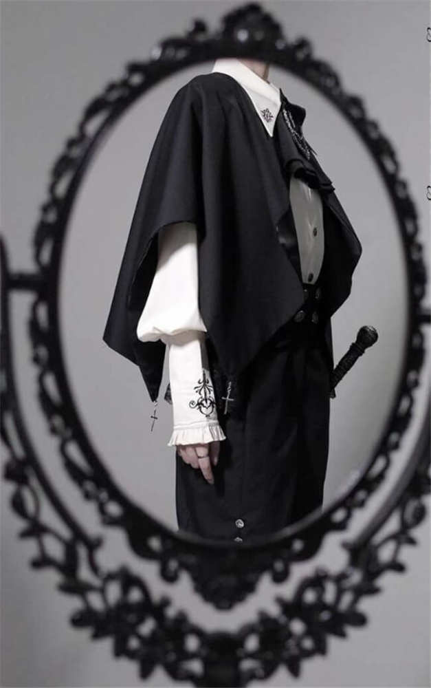 Castle Too Night Raven Magic Ouji Lolita Pants, Blouse, JSK, Cape and Necktie
