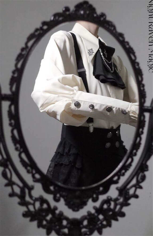 Castle Too Night Raven Magic Ouji Lolita Pants, Blouse, JSK, Cape and Necktie