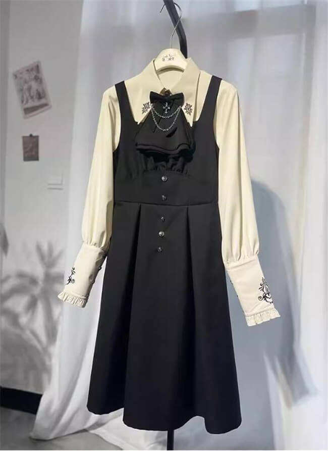 Castle Too Night Raven Magic Ouji Lolita Pants, Blouse, JSK, Cape and Necktie