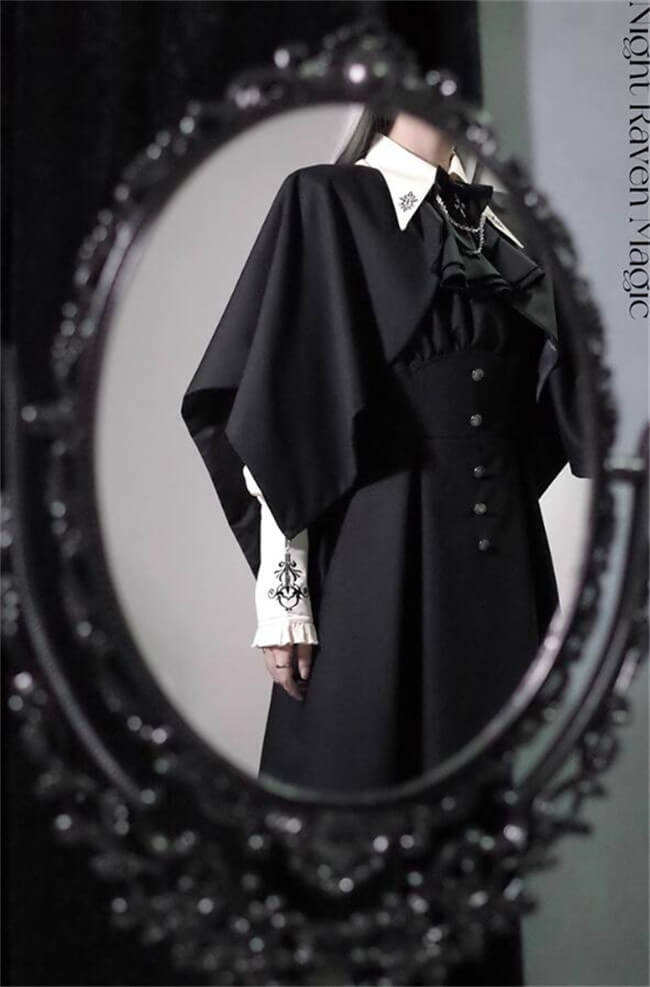 Castle Too Night Raven Magic Ouji Lolita Pants, Blouse, JSK, Cape and Necktie