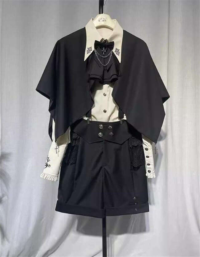 Castle Too Night Raven Magic Ouji Lolita Pants, Blouse, JSK, Cape and Necktie