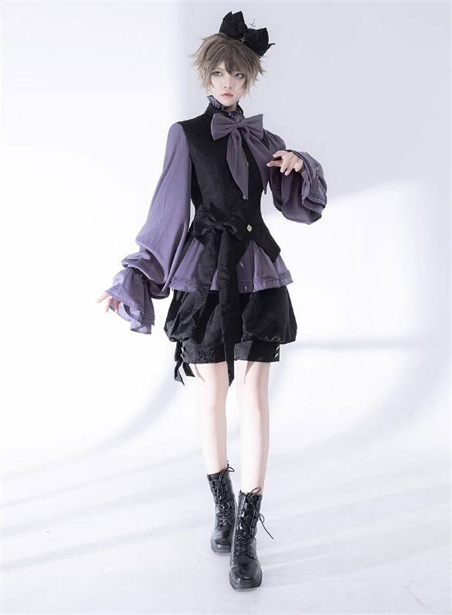 Princess Chronicles Dark Gothic Set 2.0 Purple Blouse, Pants and Vest Ouji Fashion