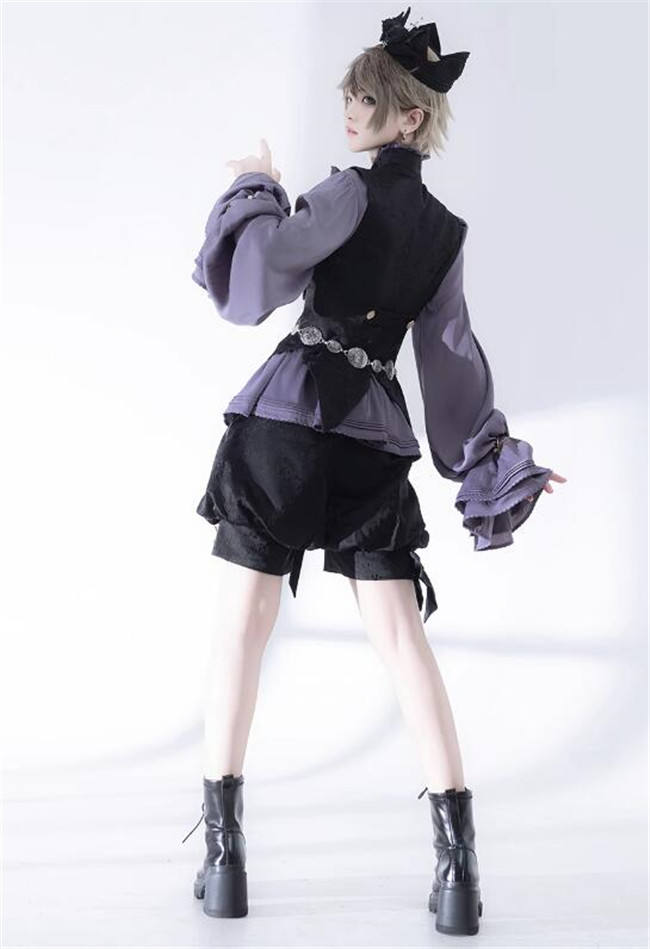 Princess Chronicles Dark Gothic Set 2.0 Purple Blouse, Pants and Vest Ouji Fashion