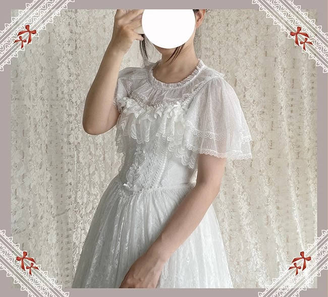 Cheese Cocoa Nocturne Double-layers Fly Sleeves Blouse