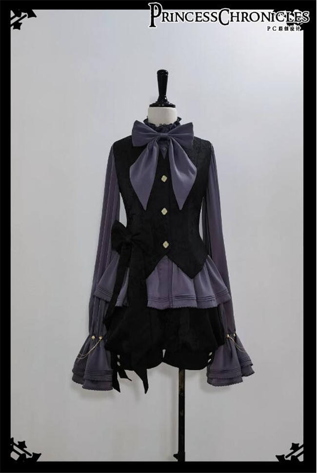 Princess Chronicles Dark Gothic Set 2.0 Purple Blouse, Pants and Vest Ouji Fashion