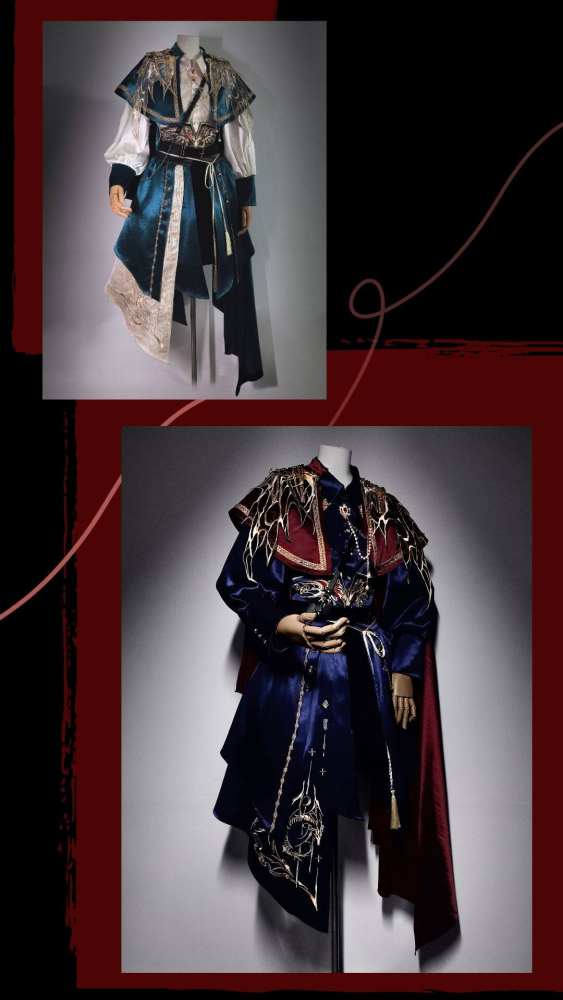 Ying Yue Embroidered Hanfu Military Ouji Cape Skirt and Trousers