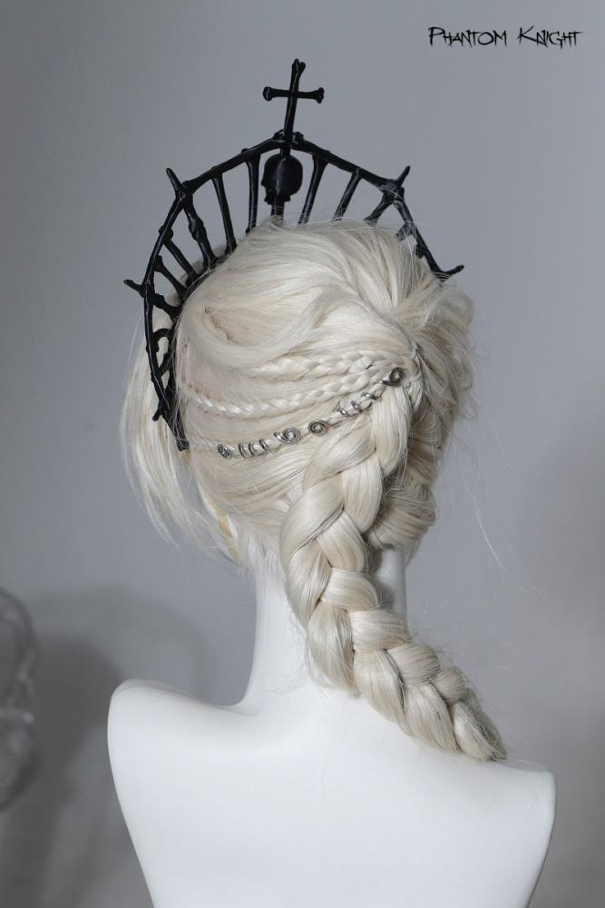 Lilith House ~Phantom Knight~ Gothic Lolita Choker Shoulder Straps and Headdress