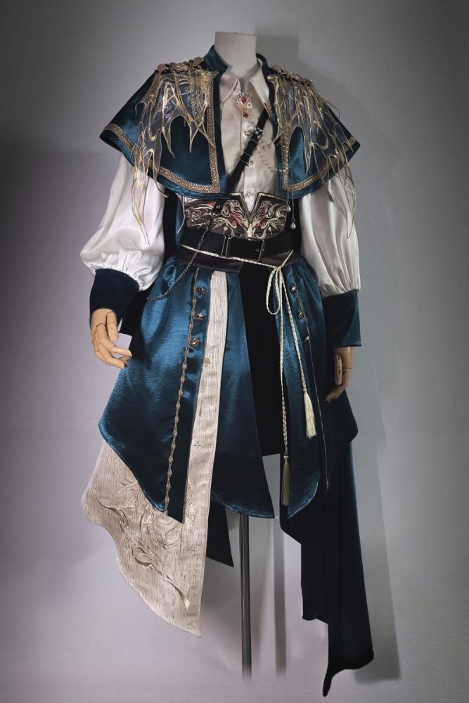 Ying Yue Embroidered Hanfu Military Ouji Cape Skirt and Trousers
