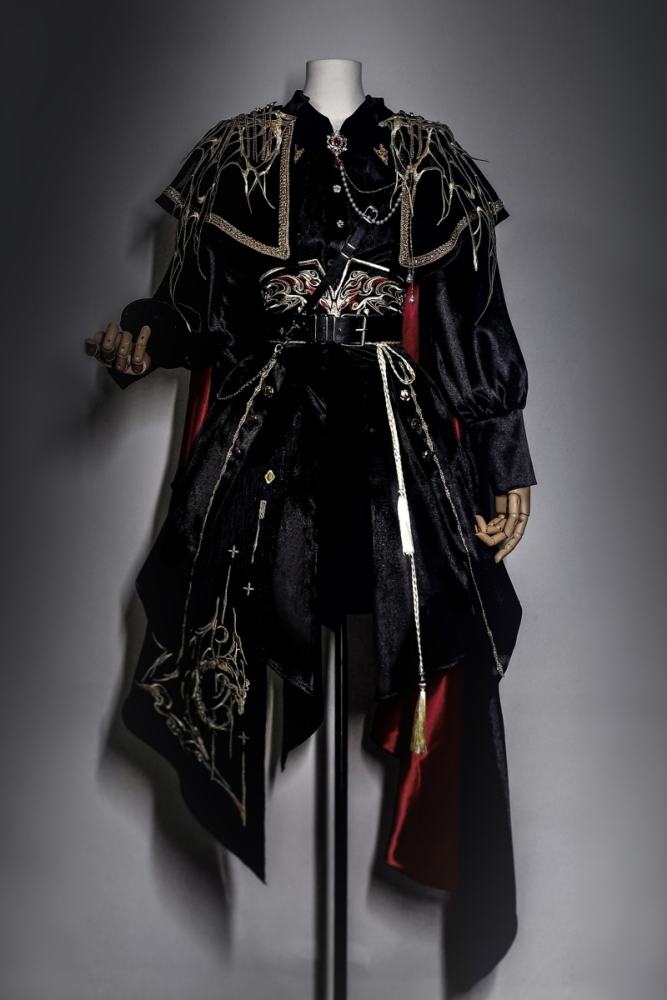 Ying Yue Embroidered Hanfu Military Ouji Cape Skirt and Trousers