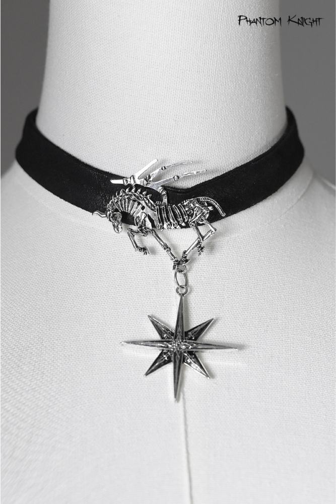 Lilith House ~Phantom Knight~ Gothic Lolita Choker Shoulder Straps and Headdress