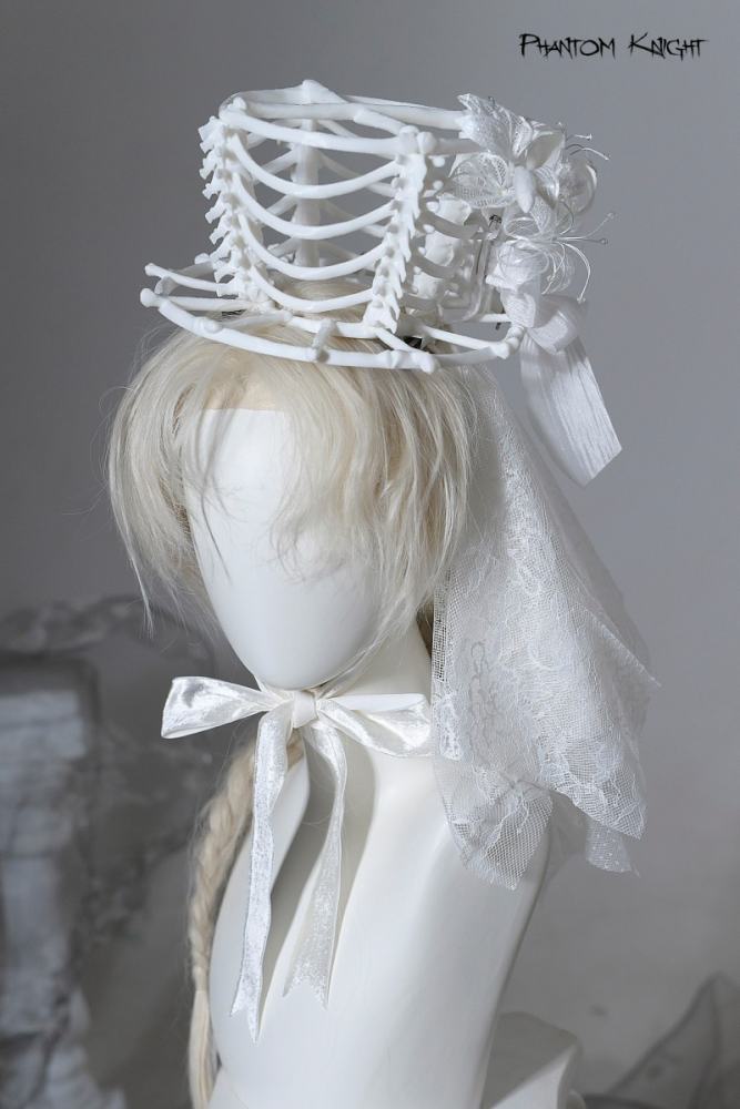 Lilith House ~Phantom Knight~ Gothic Lolita Choker Shoulder Straps and Headdress