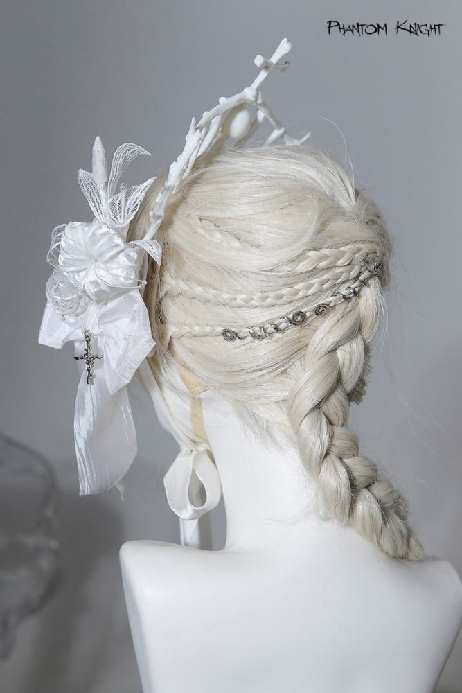Lilith House ~Phantom Knight~ Gothic Lolita Choker Shoulder Straps and Headdress