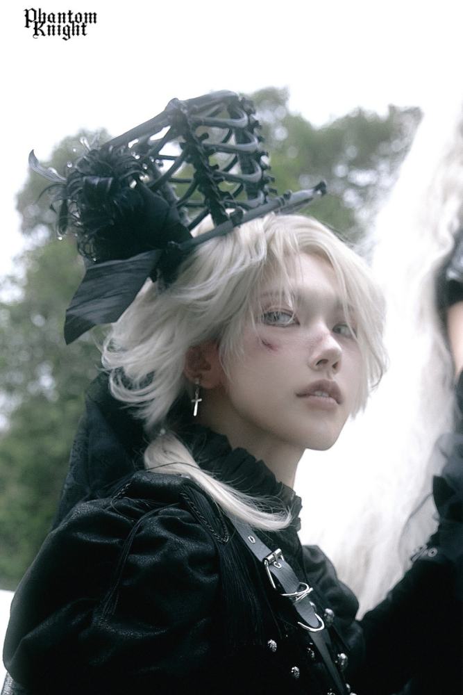 Lilith House ~Phantom Knight~ Gothic Lolita Choker Shoulder Straps and Headdress