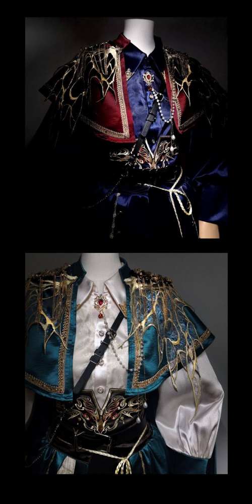 Ying Yue Embroidered Hanfu Military Ouji Cape Skirt and Trousers
