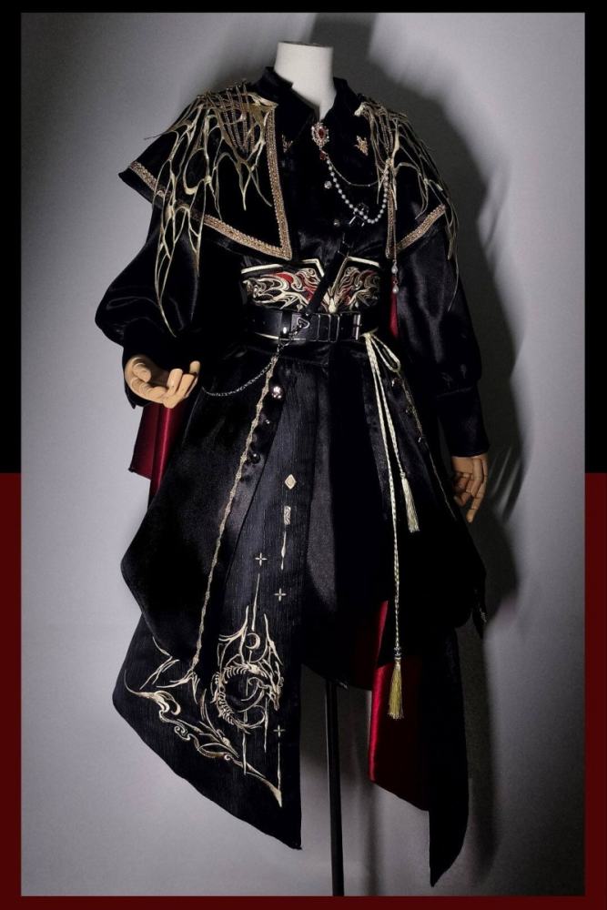 Ying Yue Embroidered Hanfu Military Ouji Cape Skirt and Trousers