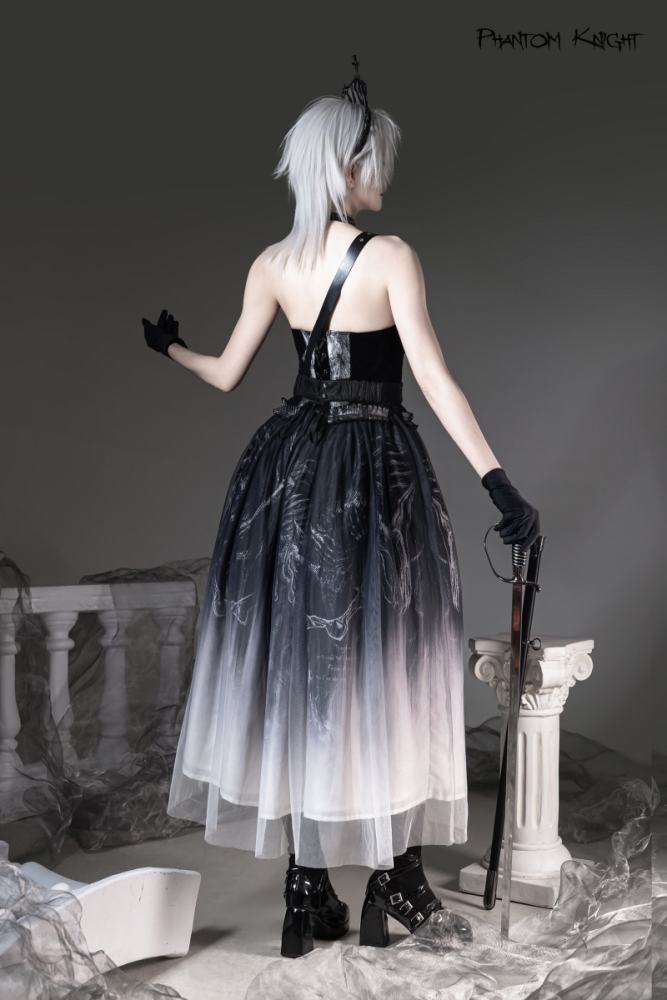 Lilith House ~Phantom Knight~ Gothic Lolita Choker Shoulder Straps and Headdress