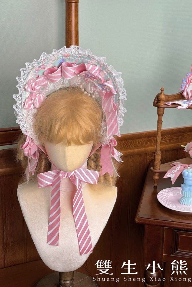 Alice Girl ~Strawberry Macaron~ Sweet Lolita Brooch Choker and Headdress