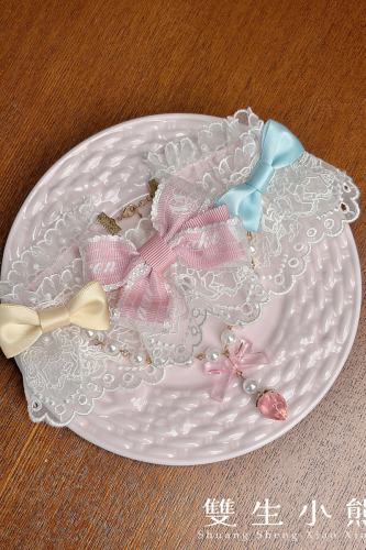 Alice Girl ~Strawberry Macaron~ Sweet Lolita Brooch Choker and Headdress