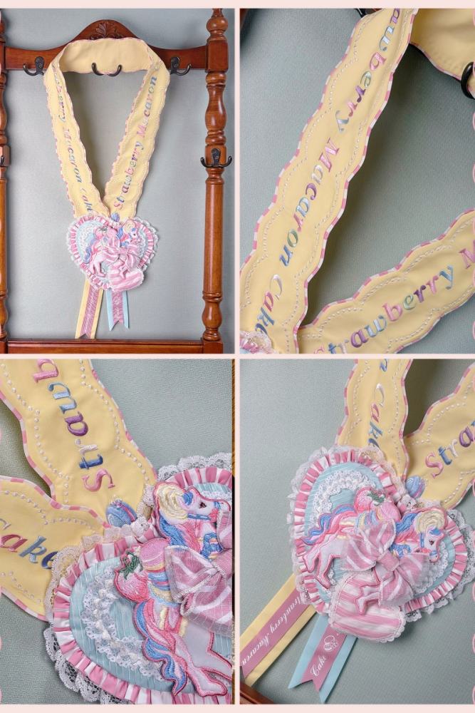 Alice Girl ~Strawberry Macaron~ Sweet Lolita Brooch Choker and Headdress