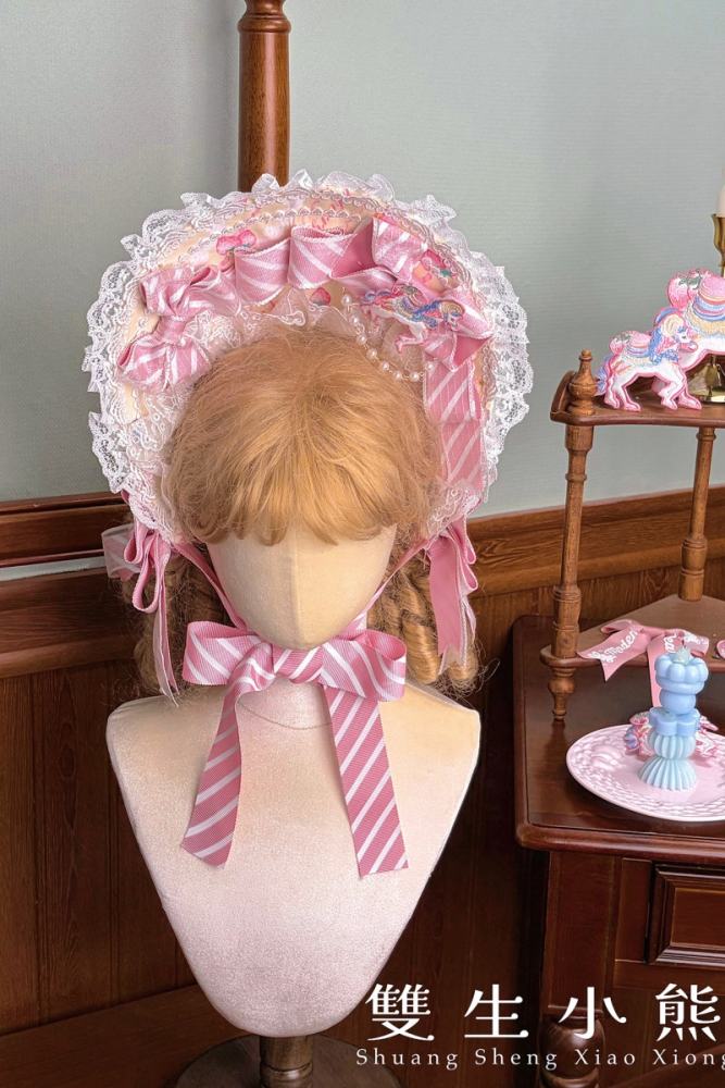 Alice Girl ~Strawberry Macaron~ Sweet Lolita Brooch Choker and Headdress