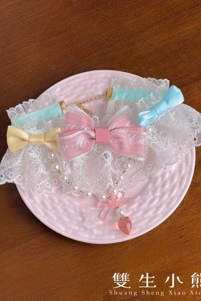 Alice Girl ~Strawberry Macaron~ Sweet Lolita Brooch Choker and Headdress