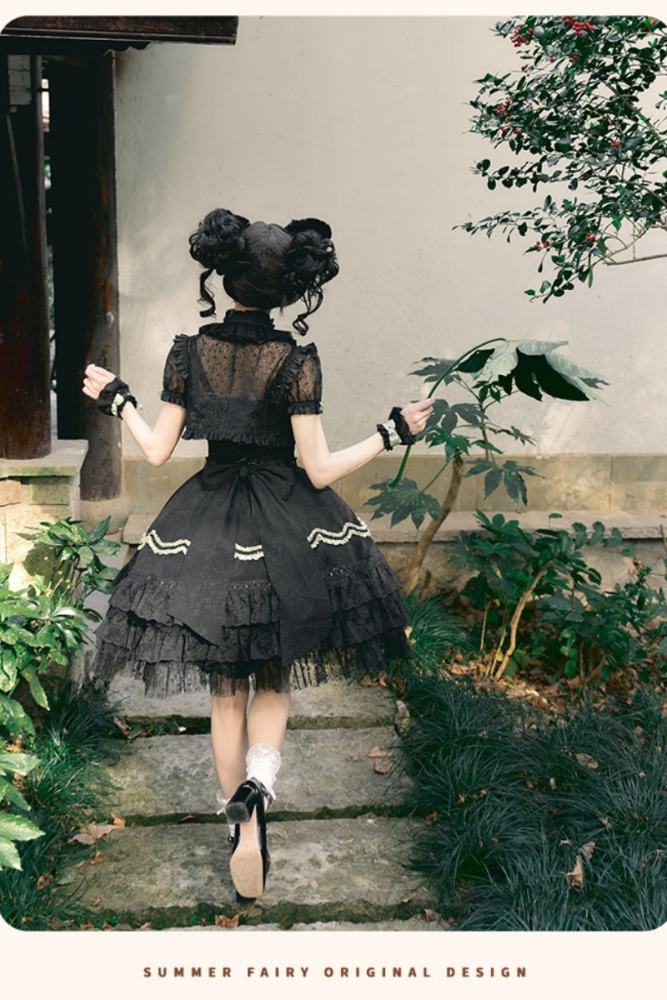 Summer Fairy and Luo Xiaohei Collaborated Lolita OP JSK and Cape