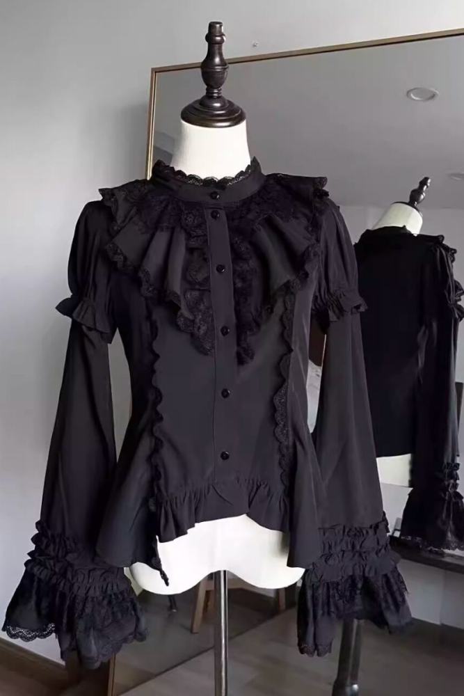 Twilight Song Fishbone Gothic Lolita Girdle Skirt and Blouse