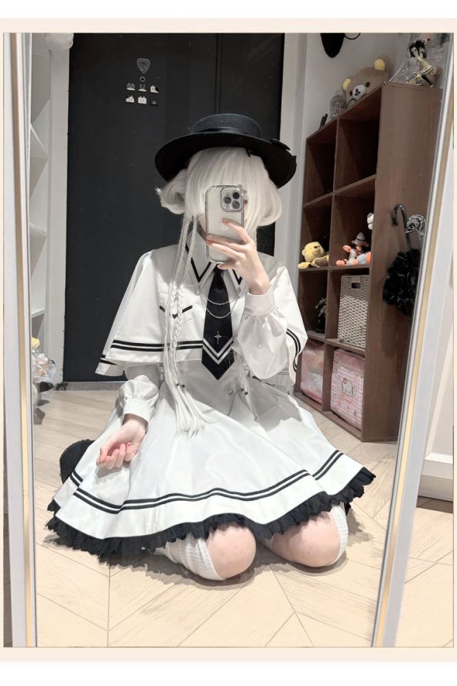Yoshiki ~Starlight Command~ Sailor Uniform Plus Size Jirai Kei Dress
