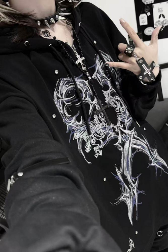 Tricuspid C ~Binding Specimen~ Jirai Kei Cotton Hoodie