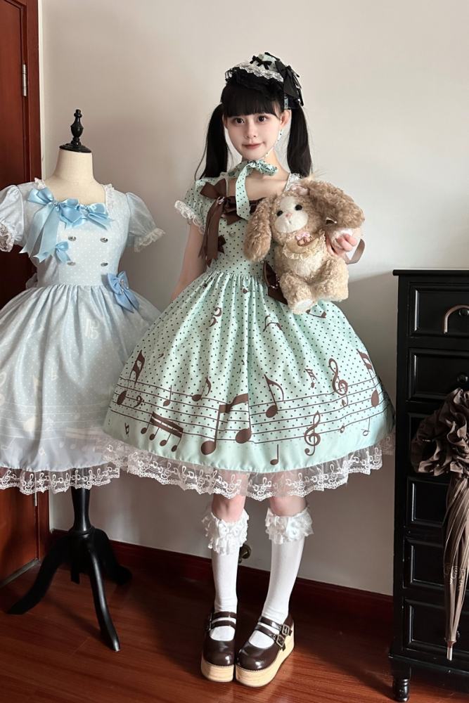 True Color ~Musical Notes~ Sweet Lolita Prints OP 6 Colors