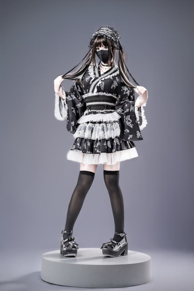 Ginga U ~Sewing Puppet~ Japanese Yukata Jirai Kei Top and Skirt