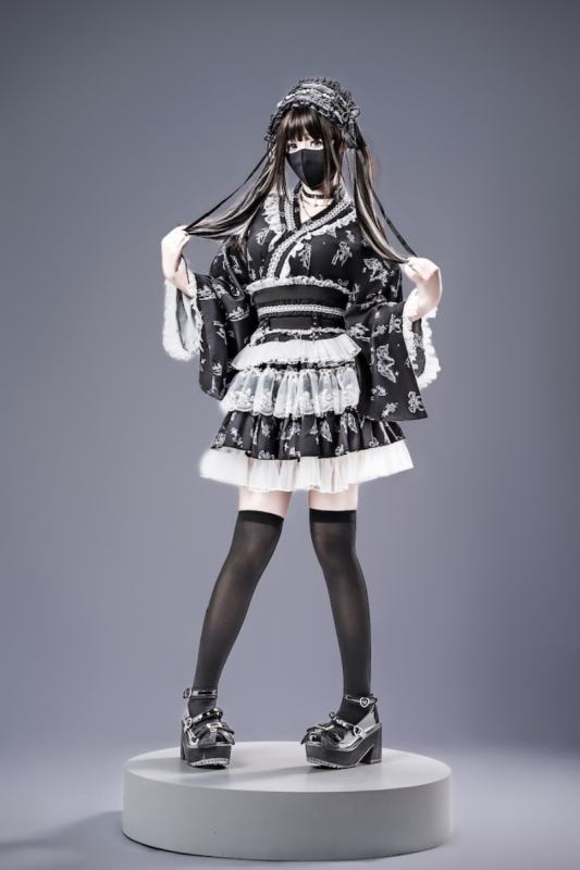 Ginga U ~Sewing Puppet~ Japanese Yukata Jirai Kei Top and Skirt
