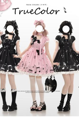 True Color ~Musical Notes~ Sweet Lolita Prints OP 6 Colors