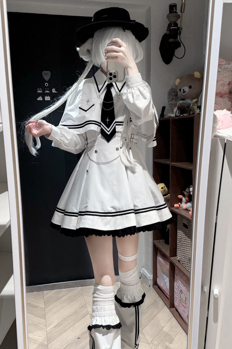 Yoshiki ~Starlight Command~ Sailor Uniform Plus Size Jirai Kei Dress