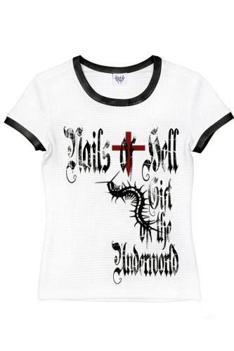 Wet Body Subculture Prints Jirai Kei Cotton T-shirt