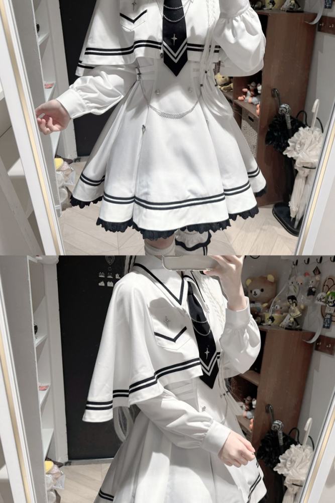 Yoshiki ~Starlight Command~ Sailor Uniform Plus Size Jirai Kei Dress