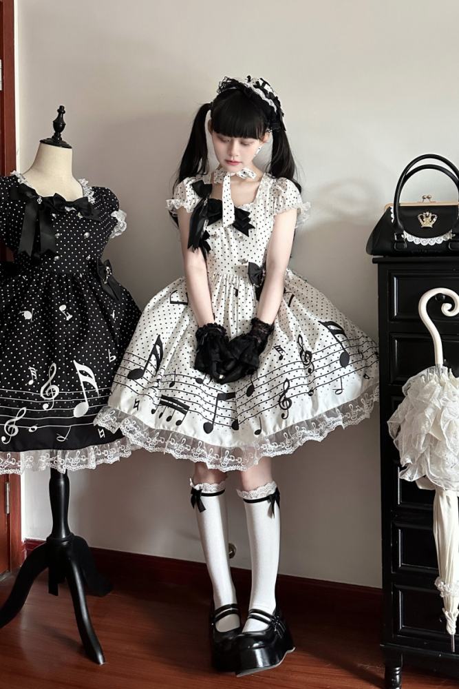 True Color ~Musical Notes~ Sweet Lolita Prints OP 6 Colors